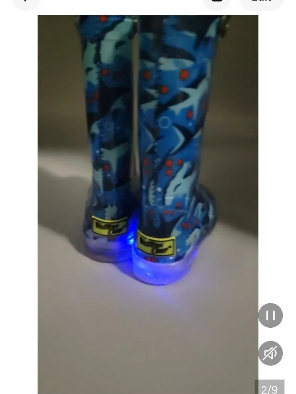 Light Up Shark Chase Blue Rain Boots